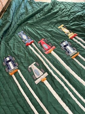 Pottery Barn kids race car quilt full